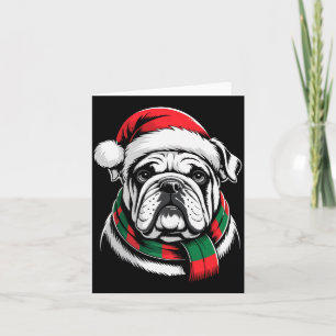 English Bulldog Xmas Santa Hat F Christmas Costume Card