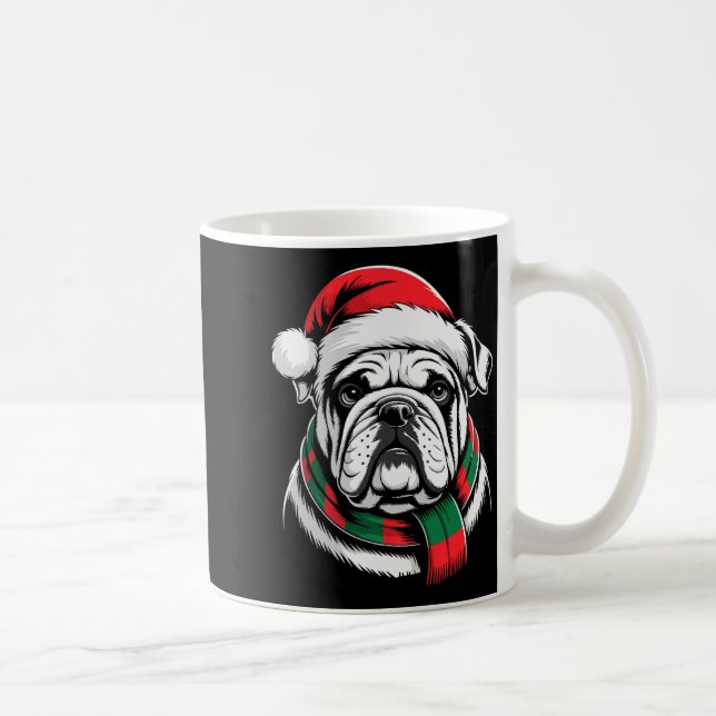 English Bulldog Xmas Santa Hat F Christmas Costume Coffee Mug (Right)