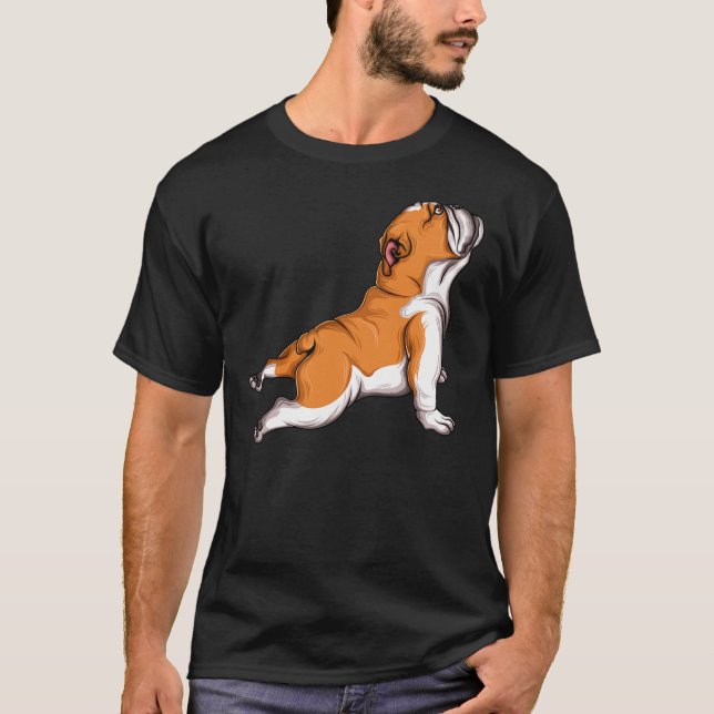 English Bulldog Yoga Dog Lover Namaste Funny Women T-Shirt (Front)