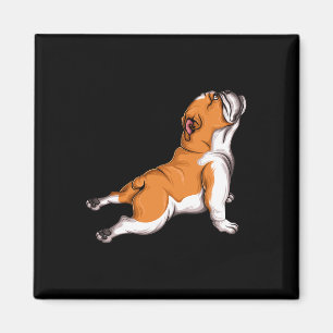English Bulldog Yoga Mummy Dog Holder Gift Idea  Magnet