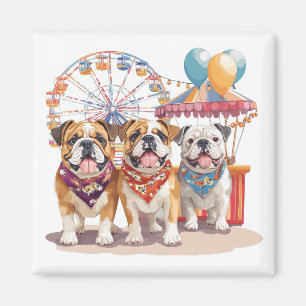 English Bulldogs At A Carnival Magnet