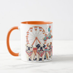 English Bulldogs At A Carnival Mug