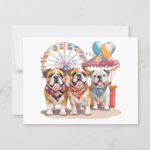 English Bulldogs At A Carnival  Postcard