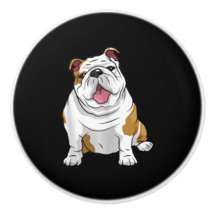 English Bulldogs Awesome Funny Bulldog Pups Dogs Ceramic Knob