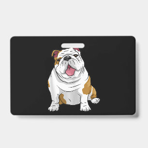 English Bulldogs Awesome Funny Bulldog Pups Dogs ID Badge