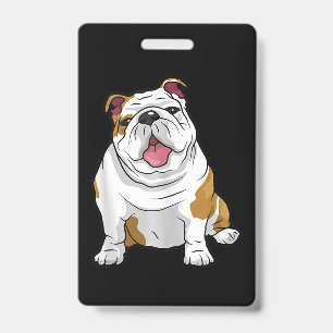 English Bulldogs Awesome Funny Bulldog Pups Dogs ID Badge