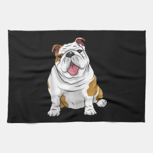 English Bulldogs Awesome Funny Bulldog Pups Dogs Tea Towel