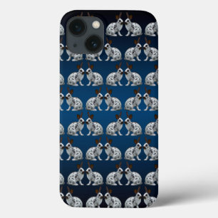 English Bunny Frenzy iPad Case (Blue/Black)