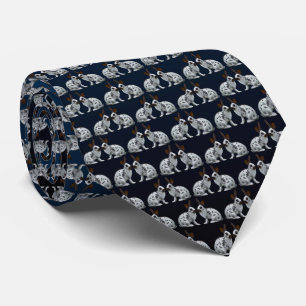 English Bunny Frenzy Tie Double Sided (Blue/Black)