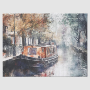 English Canal Narrowboat Decoupage Journal Scrap Tissue Paper
