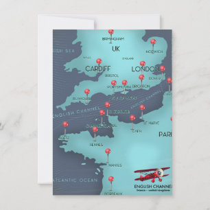 English Channel Nautical Map Invitation
