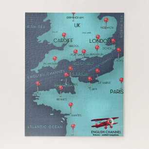 English Channel Nautical Map Jigsaw Puzzle