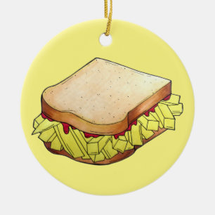 English Chip Shop Butty Sandwich Takeaway UK Food Ceramic Ornament