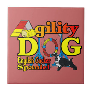 English Cocker Spaniel Agility Ceramic Tile