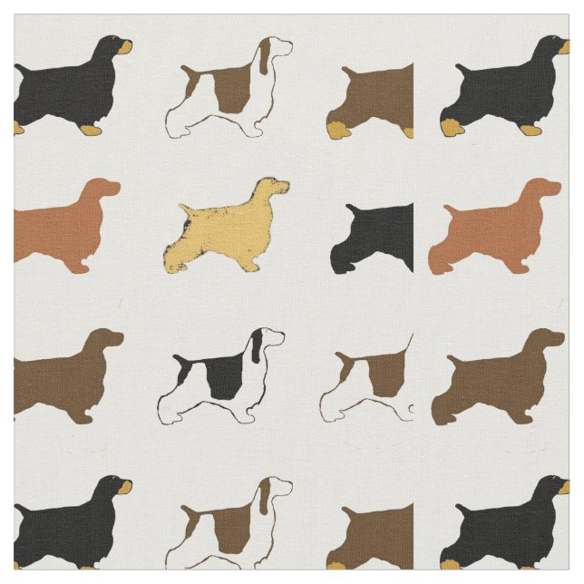 English Cocker Spaniel all colors silos Fabric (Close Up)