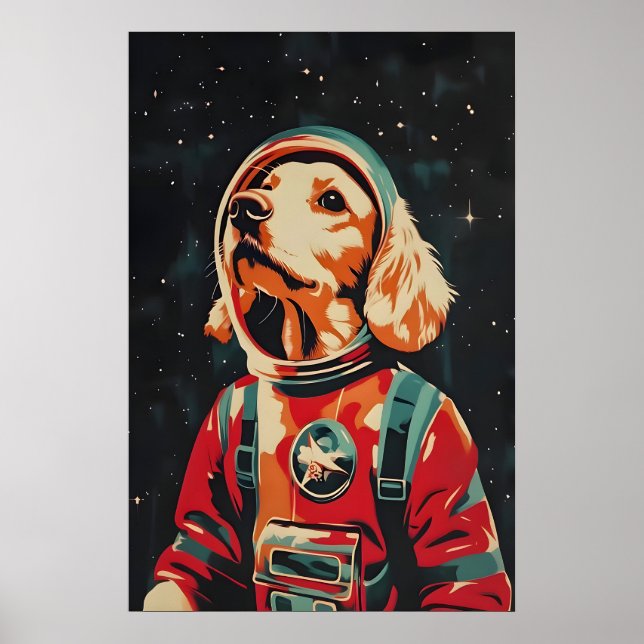 English Cocker Spaniel Astronaut Poster, English Poster (Front)