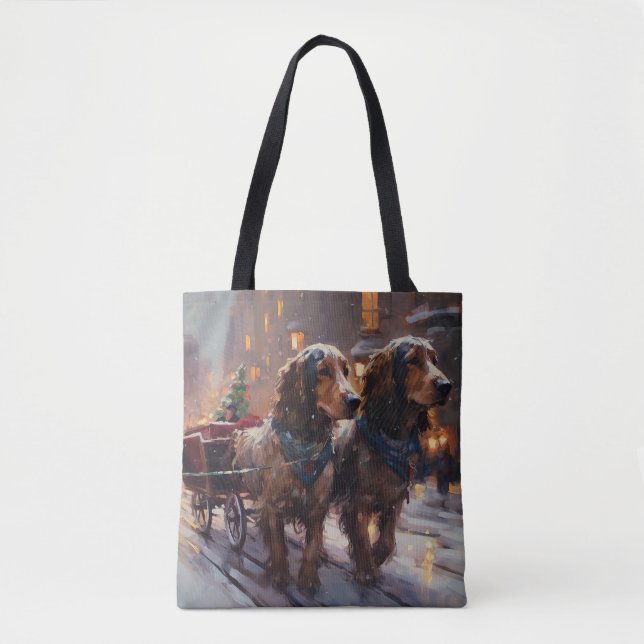 English Cocker Spaniel Christmas Festive Season Tote Bag (Front)