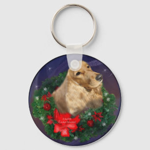 English Cocker Spaniel Christmas Gifts Key Ring
