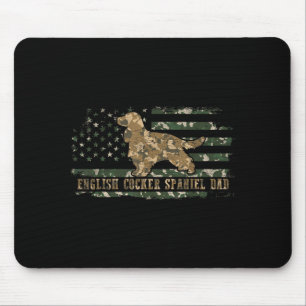 English Cocker Spaniel Dad Camo American Flag Mouse Pad