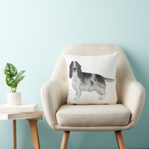 English Cocker Spaniel Design In Black And White Cushion