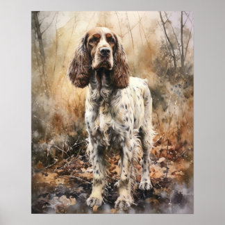 English Cocker Spaniel Dog Art Print Poster