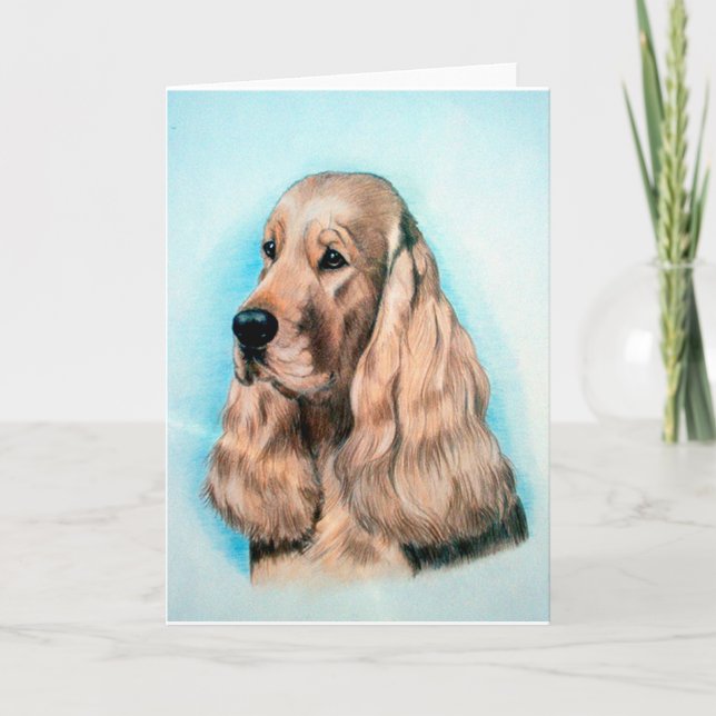 English Cocker Spaniel Dog Blank Greeting Card (Front)