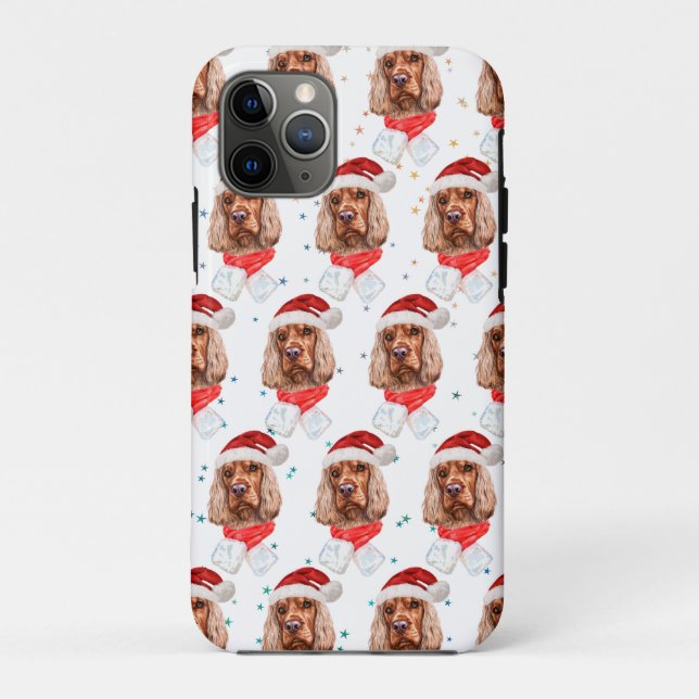 English Cocker Spaniel Dog Breed Christmas Case-Mate iPhone Case (Back)