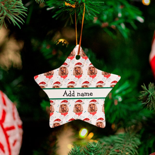 English Cocker Spaniel Dog Breed Christmas Ceramic Ornament (Creator Uploaded)