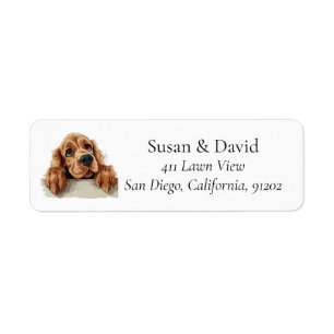 English Cocker Spaniel Dog Breed Pet Lovers Return Address Label