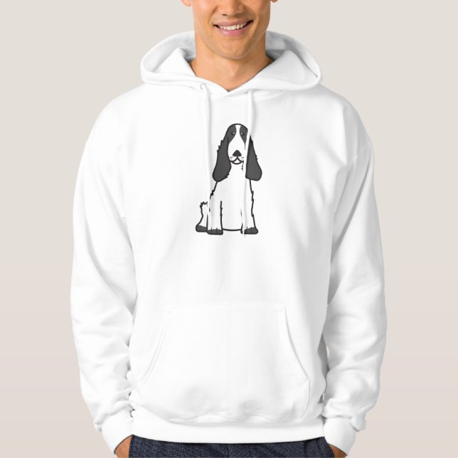 English Cocker Spaniel Dog Cartoon Hoodie (Front)