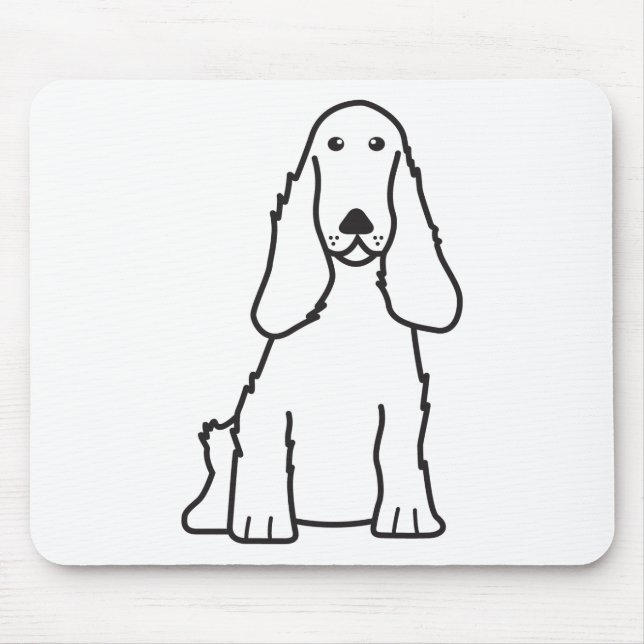 English Cocker Spaniel Dog Cartoon Mouse Pad (Front)