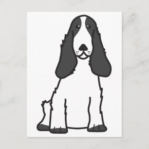 English Cocker Spaniel Dog Cartoon Postcard