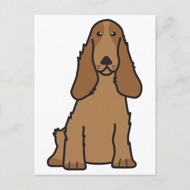 English Cocker Spaniel Dog Cartoon Postcard (Front)