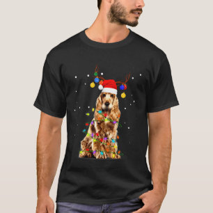 English Cocker Spaniel Dog Christmas Lights T-Shirt