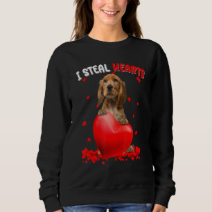English Cocker Spaniel Dog I Steal Hearts Cute Val Sweatshirt