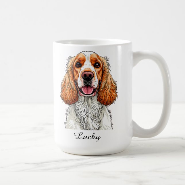 English Cocker Spaniel Dog Portrait Coffee Mug (Right)