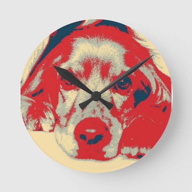English cocker spaniel, Dog, Puppy Round Clock (Front)