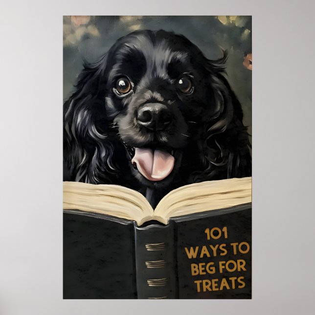 English Cocker Spaniel Dog Reading Book01 Ways to Poster (Front)