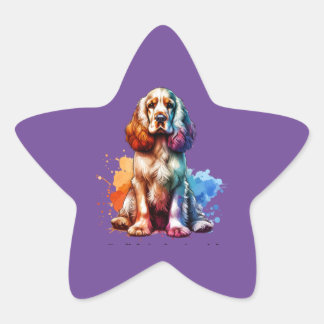 English Cocker Spaniel Dog Star Sticker