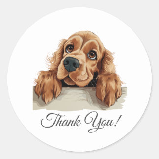 English Cocker Spaniel Dog Thank You Classic Round Sticker