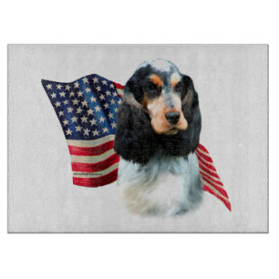 English Cocker Spaniel Flag Cutting Board