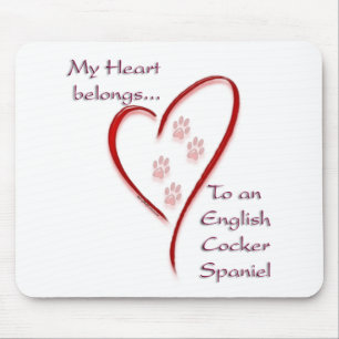 English Cocker Spaniel Heart Belongs Mouse Pad