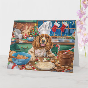 English Cocker Spaniel Holiday Baking: Christmas Card