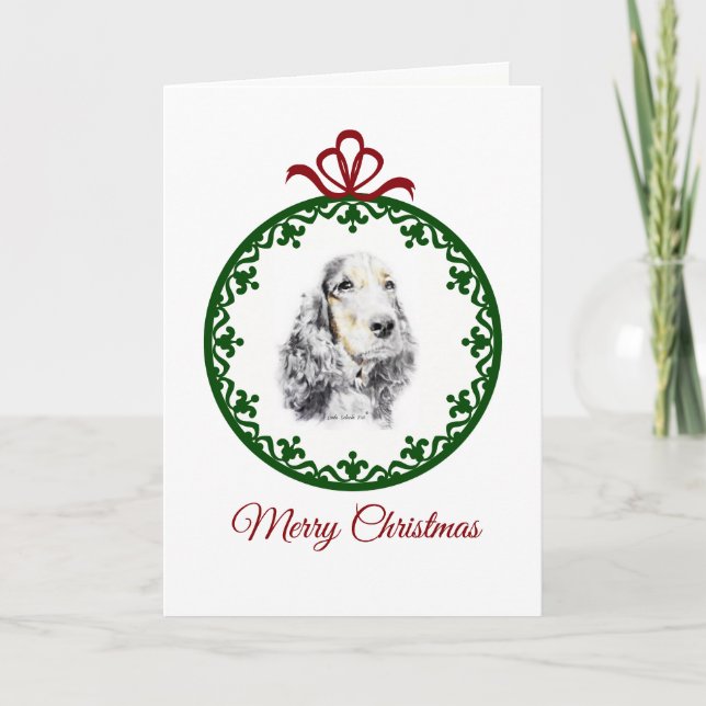 English Cocker Spaniel Holiday Card (Front)