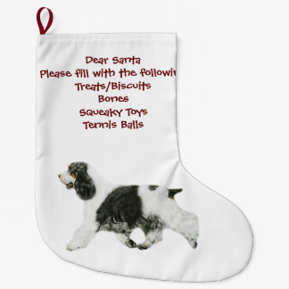 English Cocker Spaniel Large Christmas Stocking