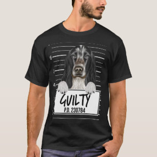 English Cocker Spaniel Mugshot Guilty Dog T-Shirt