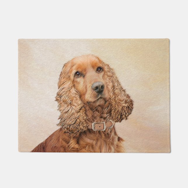 English Cocker Spaniel Painting - Original Dog Art Doormat (Front)