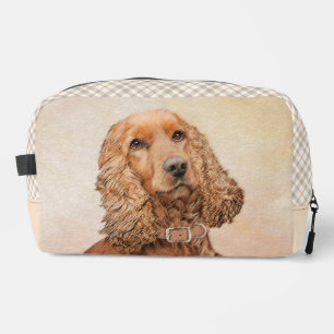 English Cocker Spaniel Painting Original Dog Art Dopp Kit