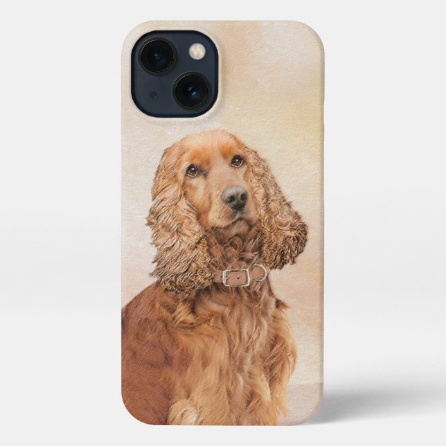 English Cocker Spaniel Painting - Original Dog Art iPhone Case (Back)