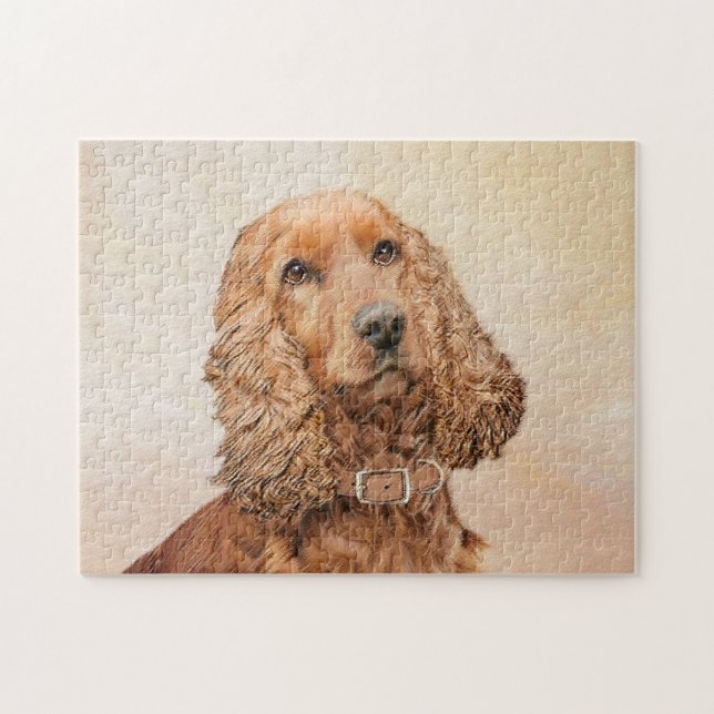 English Cocker Spaniel Painting - Original Dog Art Jigsaw Puzzle (Horizontal)